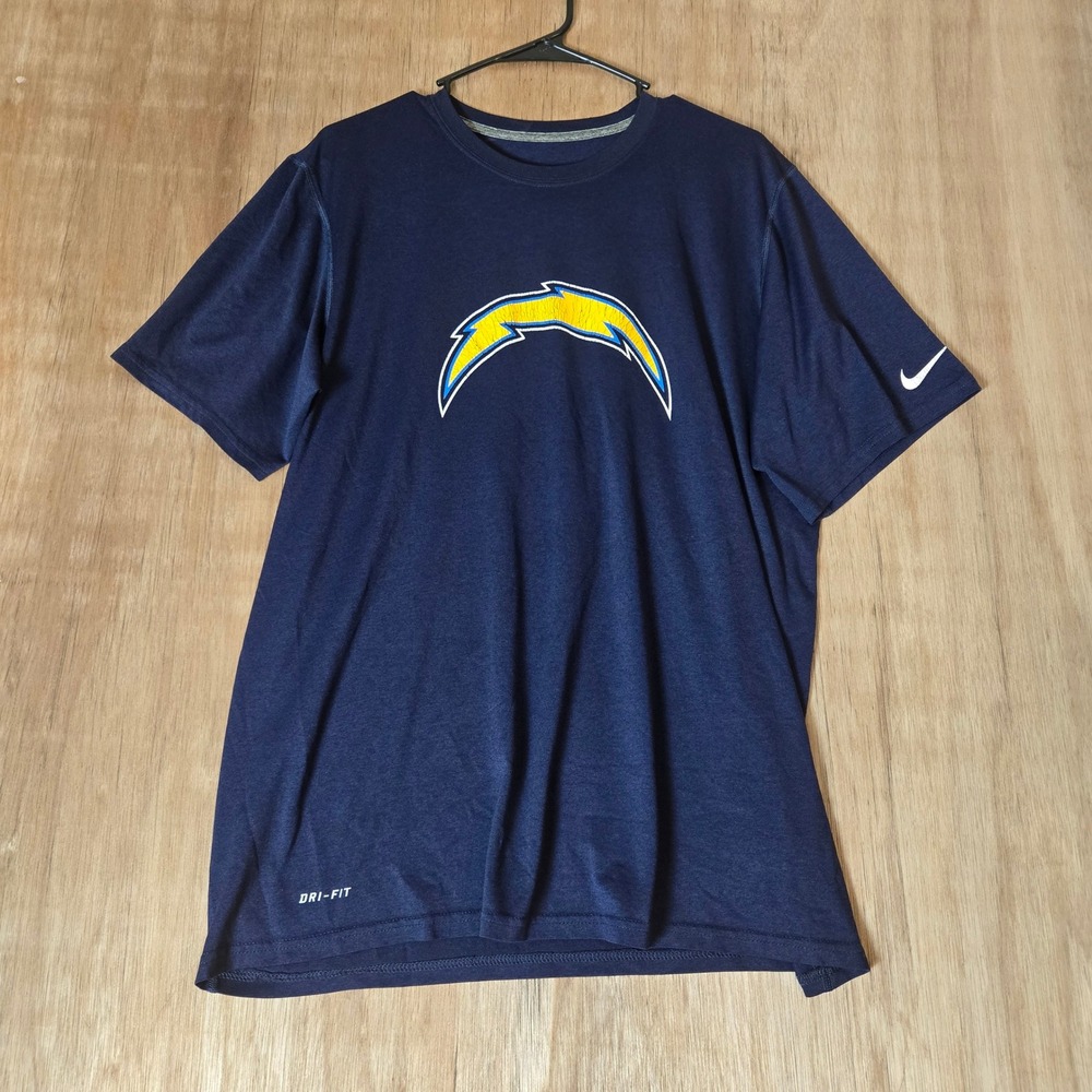 Nike NFL Los Angeles Chargers Dri-FIT Navy Blue Graphic T-Shirt Mens Large